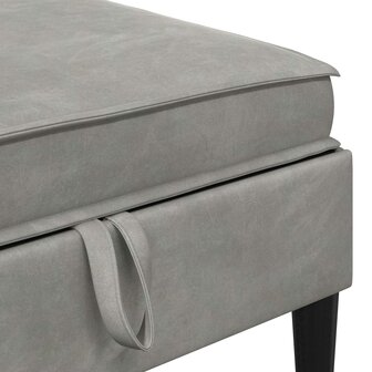 Hocker met Opslag Lichtgrijs Fluweel 7
