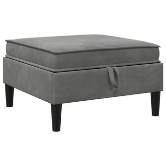 Hocker met Opslag Donkergrijs Fluweel 2