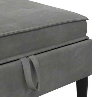 Hocker met Opslag Donkergrijs Fluweel 7