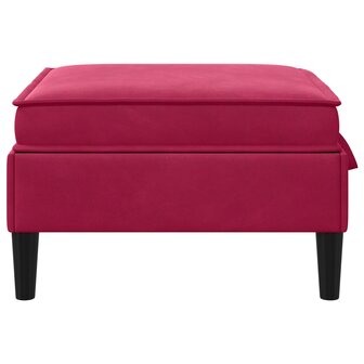Hocker met Opslag Wijnrood Fluweel 5