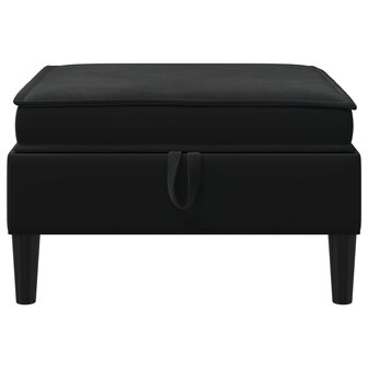 Hocker met Opslag Zwart Fluweel 4
