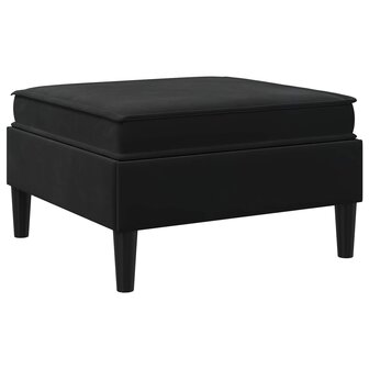Hocker met Opslag Zwart Fluweel 6