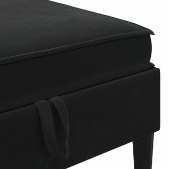 Hocker met Opslag Zwart Fluweel 7