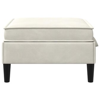 Hocker met Opslag Cr&egrave;mekleurig Fluweel 5