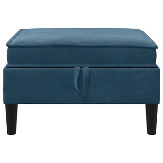 Hocker met Opslag Blauw Fluweel 4