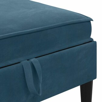Hocker met Opslag Blauw Fluweel 7