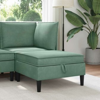 Hocker met Opslag Zeegroen Fluweel 1