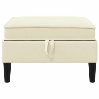 Hocker met Opslag Cr&egrave;mekleurig Fluweel 4
