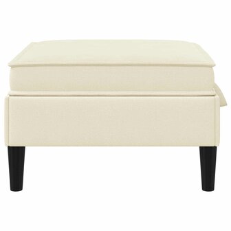 Hocker met Opslag Cr&egrave;mekleurig Fluweel 5