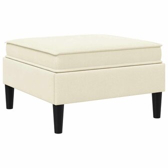 Hocker met Opslag Cr&egrave;mekleurig Fluweel 6
