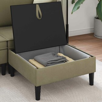 Hocker met Opslag Kaki Fluweel 3