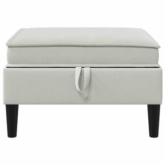 Hocker met Opslag Lichtgrijs Fluweel 4