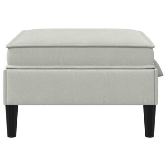 Hocker met Opslag Lichtgrijs Fluweel 5