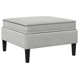 Hocker met Opslag Lichtgrijs Fluweel 6