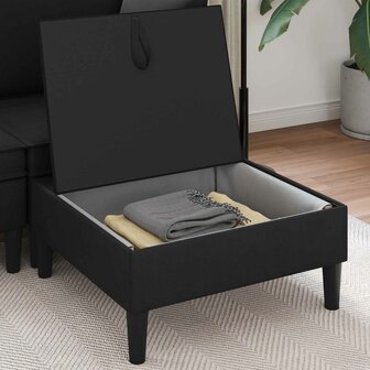 Hocker met Opslag Zwart Fluweel 3