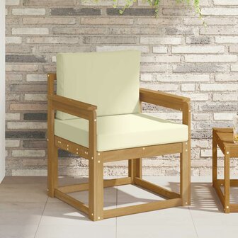 2 Stuk Buiten bankenset Polyester Wit en Cr&egrave;me 1