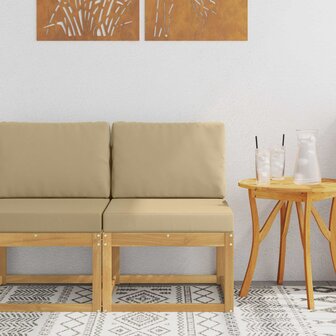Buiten bankenset Wit en Beige 59 x 63 x 73 cm 1