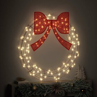 KerstKerstkrans 60 LED&amp;apos;s Warmwit 121 x 121 x 10 cm PET 3