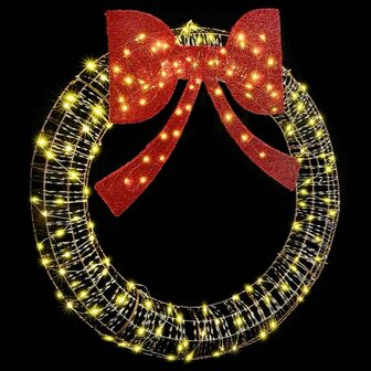 KerstKerstkrans 60 LED&amp;apos;s Warmwit 121 x 121 x 10 cm PET 5