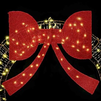 KerstKerstkrans 60 LED&amp;apos;s Warmwit 121 x 121 x 10 cm PET 7