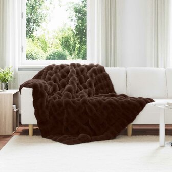 Antislip deken van imitatie konijnenbont Olite 4 st Kameel 1