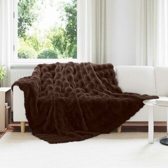Antislip deken van imitatie konijnenbont Olite 4 st Kameel 1