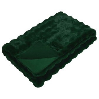 Antislip deken van imitatie konijnenbont Olite Donkergroen 2