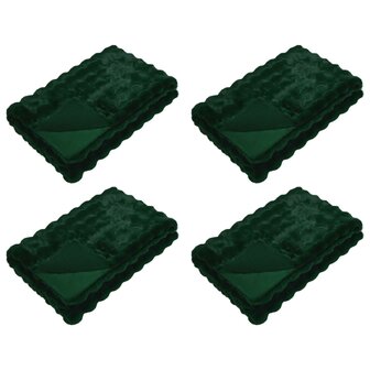 Antislip deken van imitatie konijnenbont Olite 4 st Donkergroen 2