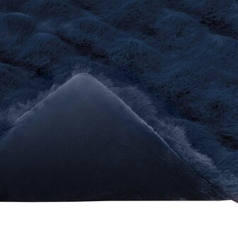 Antislip deken van imitatie konijnenbont Olite 4 st Marineblauw 8