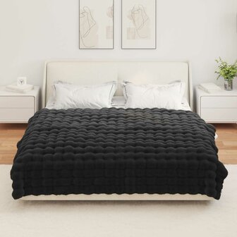Antislip deken van imitatie konijnenbont Olite 4 st Zwart 4