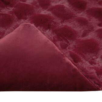 Antislip deken van imitatie konijnenbont Olite Bordeaux Rood 7
