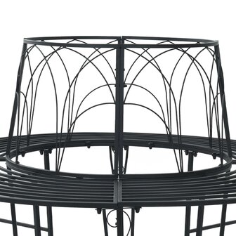Boombank 8 zitplaatsen &Oslash; 160 x 89 cm Staal Zwart Rond 4