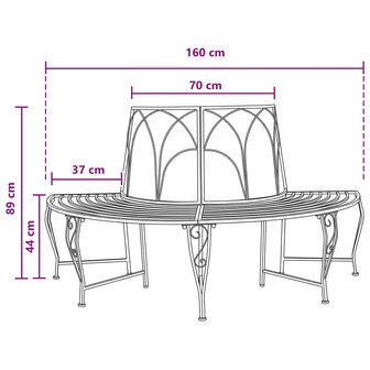 Boombank 4 zitplaatsen 160 x 80 x 89 cm Staal 5