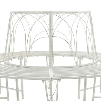 Boombank 8 zitplaatsen &Oslash; 160 x 89 cm Staal Antiek wit 4