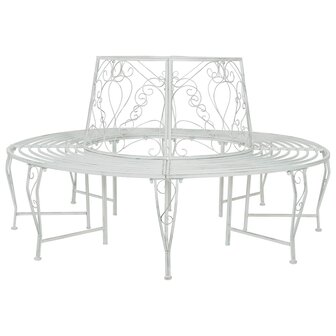 Boombank 8 zitplaatsen &Oslash; 160 x 89 cm Staal Antiek wit 1