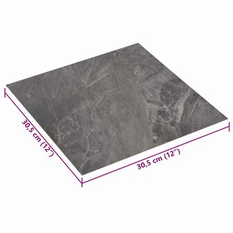 Zelfklevende Vloerplanken Zwart 30,5 x 30,5 cm 20 st PVC 6