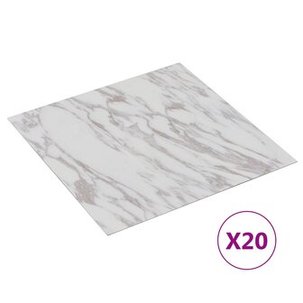 Zelfklevende Vloerplanken Wit en Bruin 30,5 x 30,5 cm 20 st PVC 2