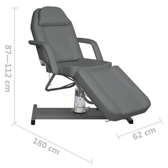 Massagetafel 180x62x(87-112) cm grijs 8