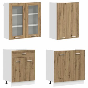 Keukenblok LYON 4 st Artisanaal eiken Bewerkt hout 3