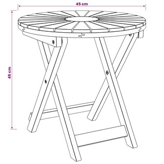Bistrotafel Naturel &Oslash;45 x 45 cm Massief Acaciahout 9