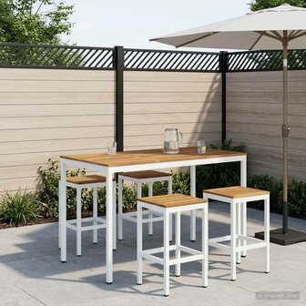Tuin Bartafel Wit 141 x 80,5 x 105 cm Massief Acaciahout 1