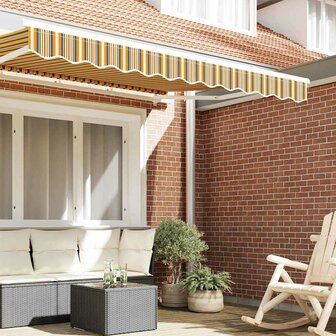 Luifeldoek volant Geel en Grijs 230 x 20 cm Polyester 3