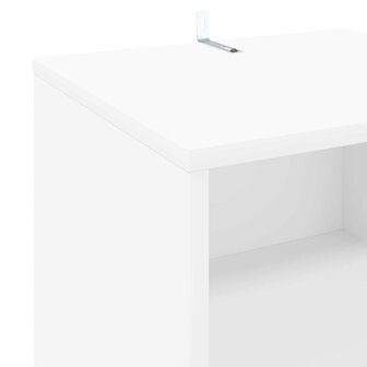 Platenkast Wit 38 x 33 x 61 cm Bewerkt hout 7