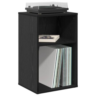 Platenkast Zwart eiken 38 x 33 x 61 cm Bewerkt hout 3