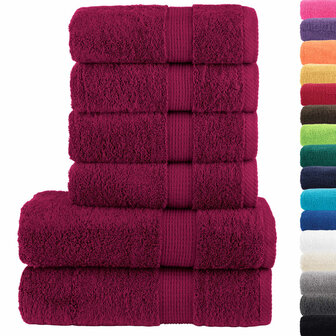 6-delige Handdoekenset SOLUND 600 g/m&sup2; bordeauxrood 2