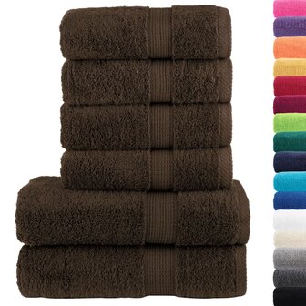 6-delige Handdoekenset SOLUND 600 g/m&sup2; bruin 2