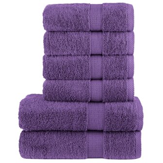 6-delige Handdoekenset SOLUND 600 g/m&sup2; paars 1