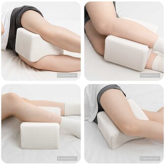 Knee Pillow Wit Traagschuim en polyester 26 x 21,5 x 15 cm 1