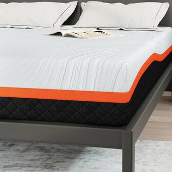 Matras Wit en Grijs 160 x 200 cm Jacquard stof 8