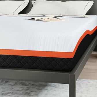 Matras Wit en Grijs 200 x 200 cm Jacquard stof 8